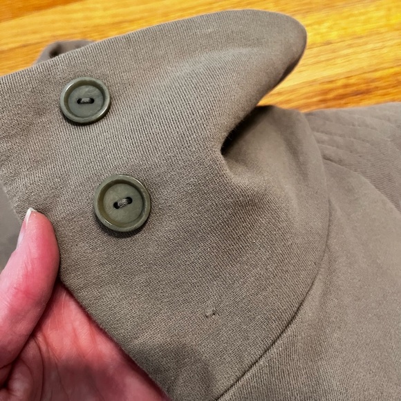 Aritzia Community Moto Jacket Tan Funnel Neck Pea Coat - Picture 6 of 6